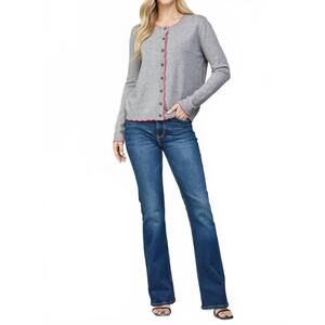 NEW FATE swift contrast edge cardigan in heather grey